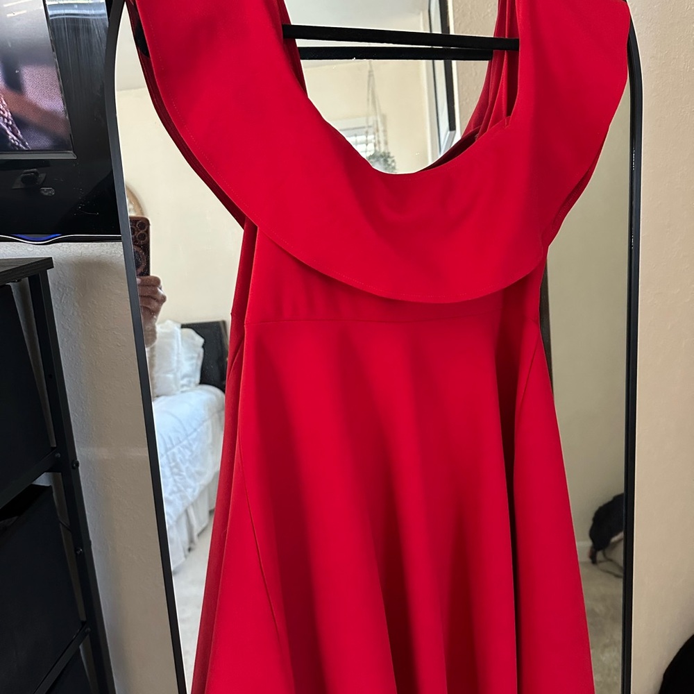 GUESS: Red Ruffled Dress, Women M - Picture 6 of 6